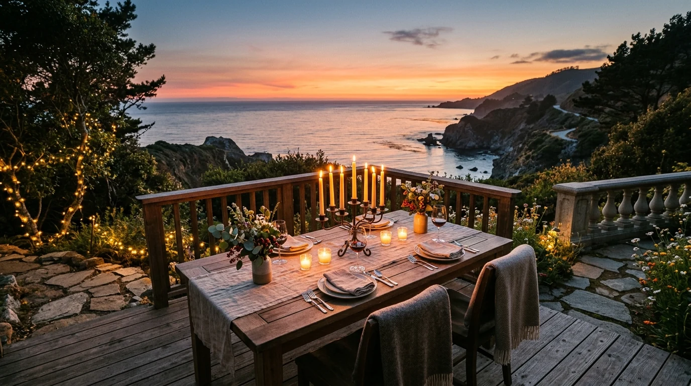 Outdoor summer brunch table styled with pastel layers and natural texture.