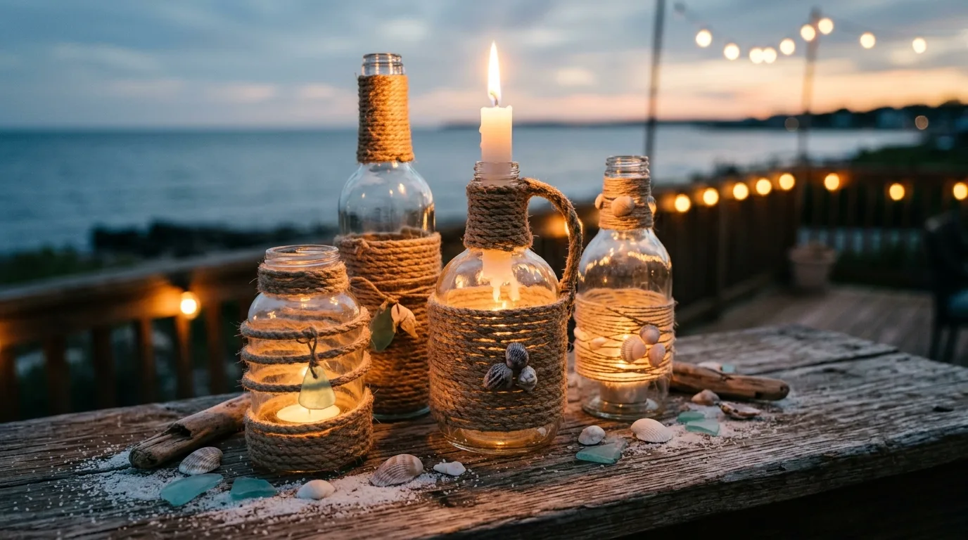 Coastal bedroom with white bedding, pale blue accents, and relaxed textures.