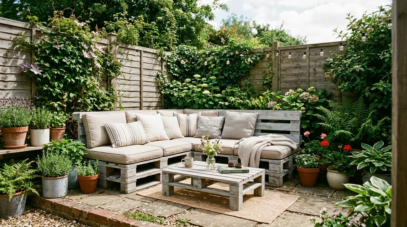 Affordable backyard upgrade with a pergola structure and climbing plants.