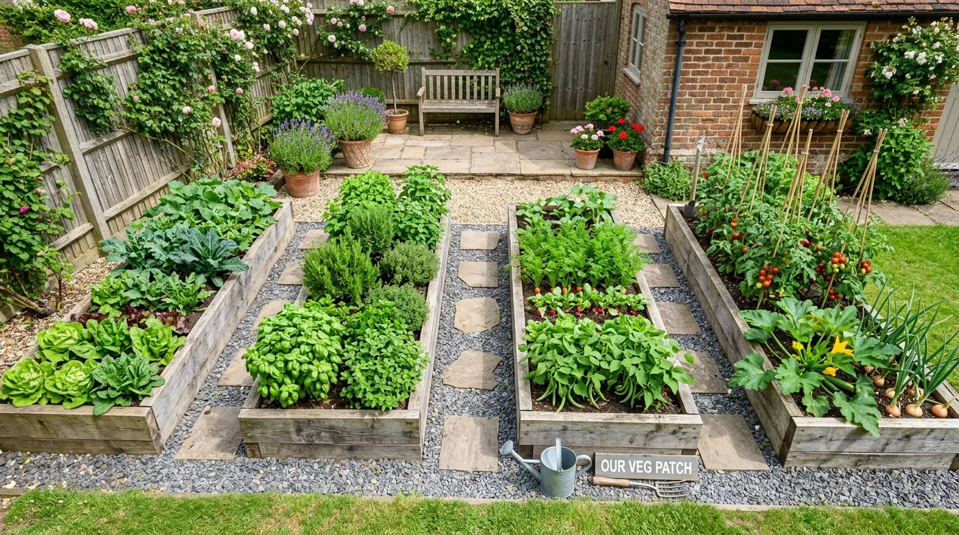 Backyard seating zone grounded by an outdoor rug and simple furniture.