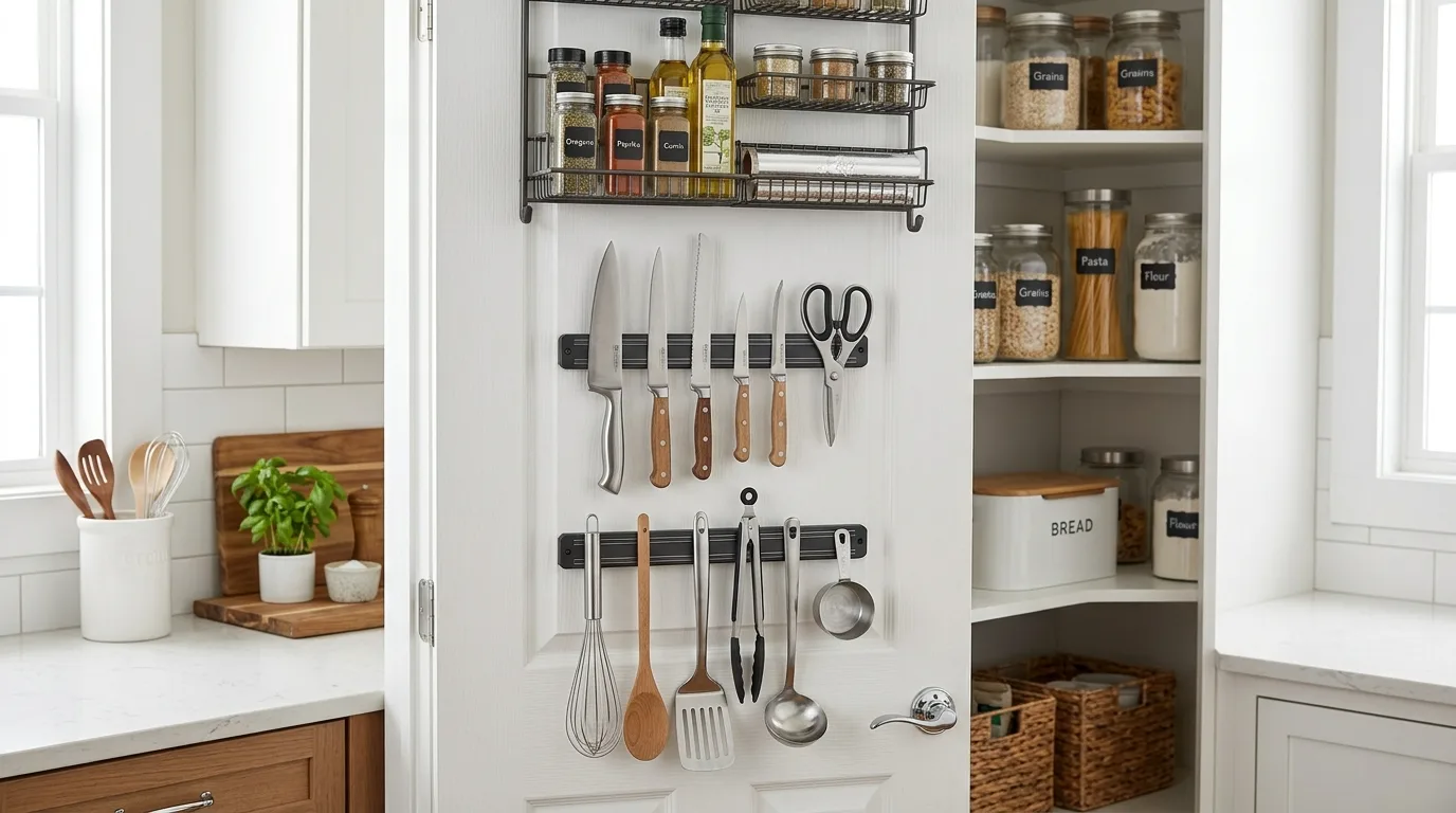 Rent-friendly upgrade with temporary cabinet hardware swaps.