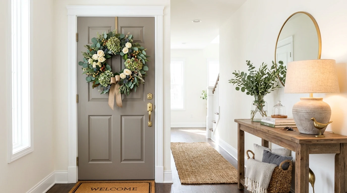 Spring room decorated with botanical wall prints and lighter styling.