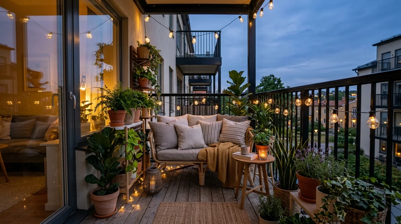 Cozy attic-style nook with soft seating and a tucked-away atmosphere.