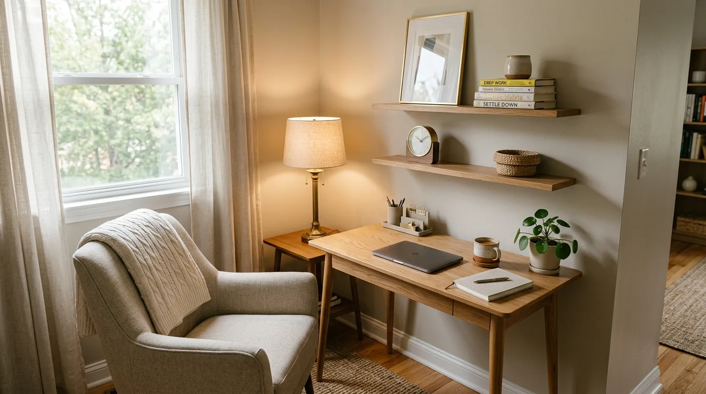 Cozy balcony-style nook with relaxed seating and simple decor.