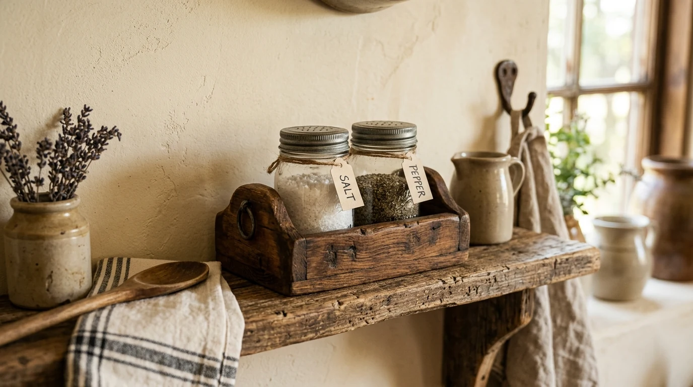 Vintage-inspired farmhouse kitchen finds creating warm nostalgic charm.