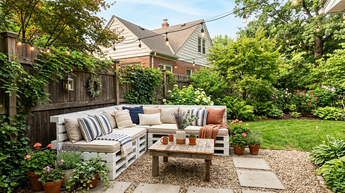 DIY budget backyard makeover creating a weekend outdoor transformation.