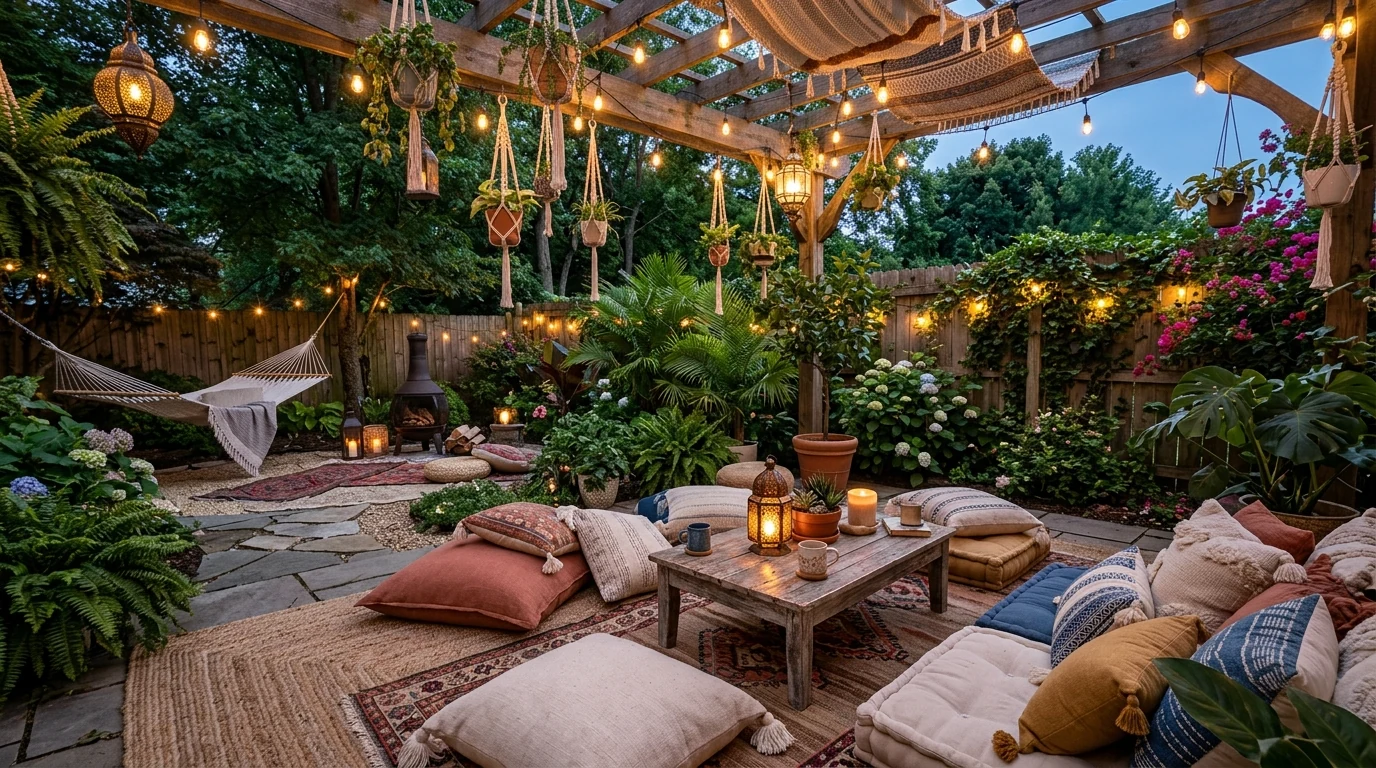 Budget backyard makeover focused on one clear completed focal area.