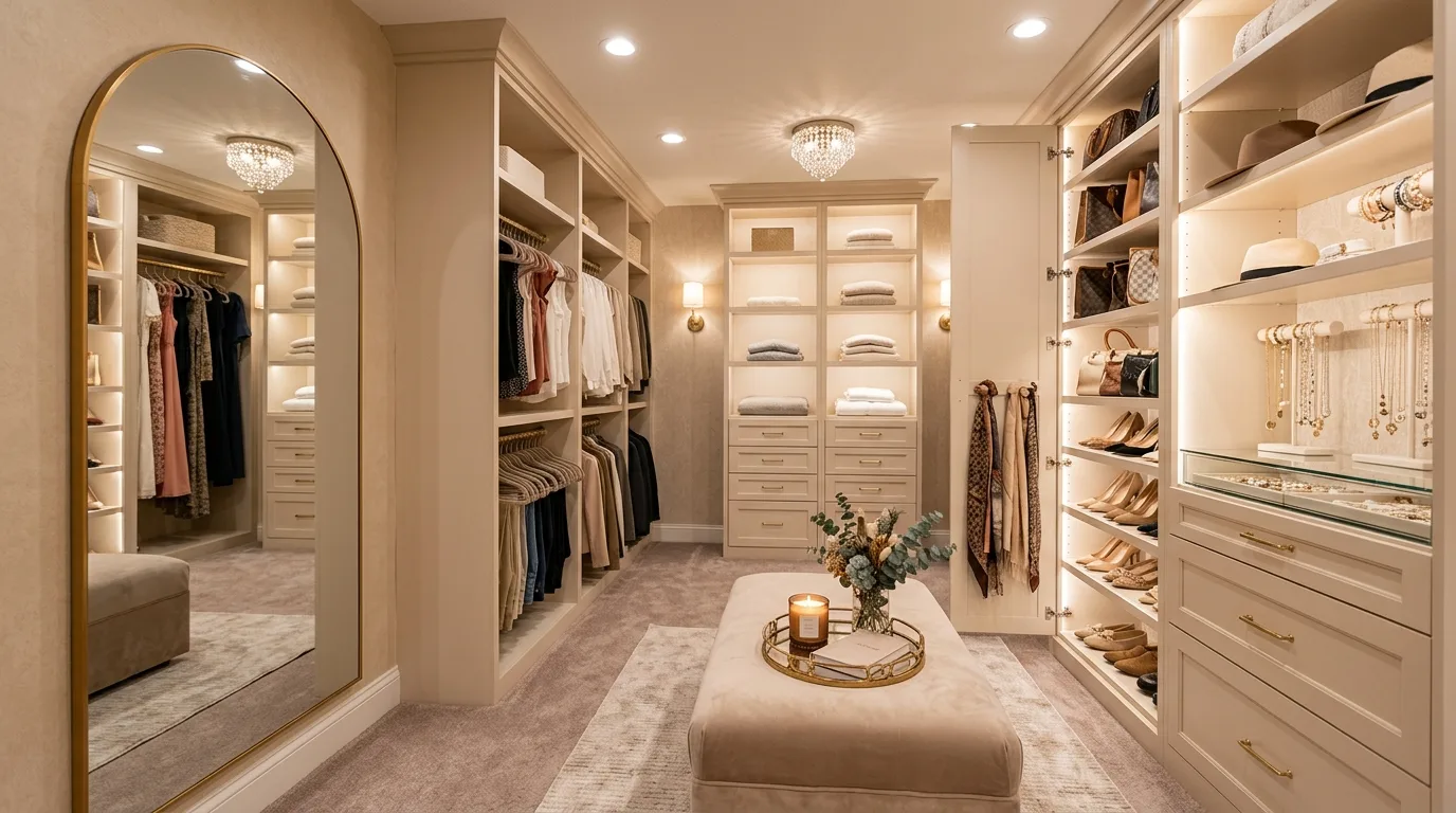 Luxury closet drawer inserts organizing jewelry and accessories neatly.