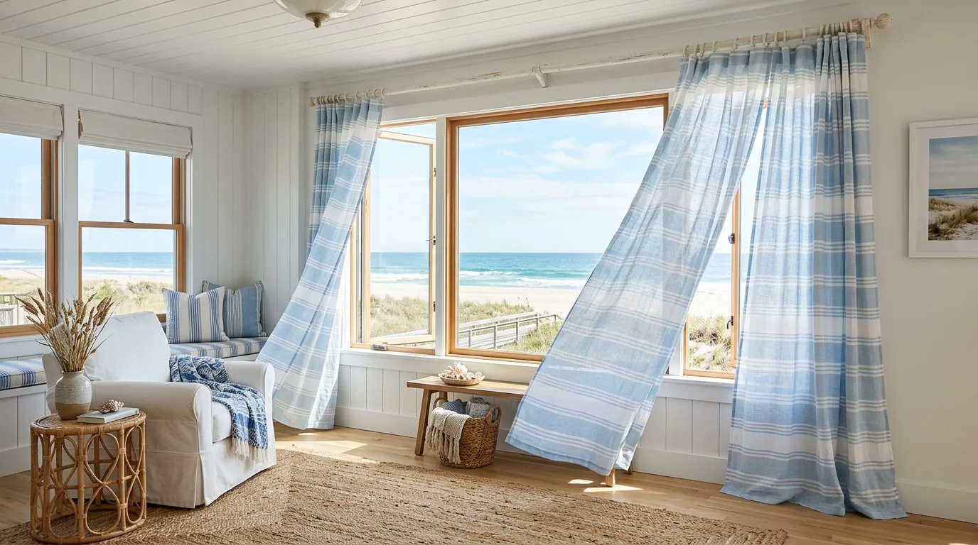 Dramatic dark drapes framing a tall elegant window in a moody room.