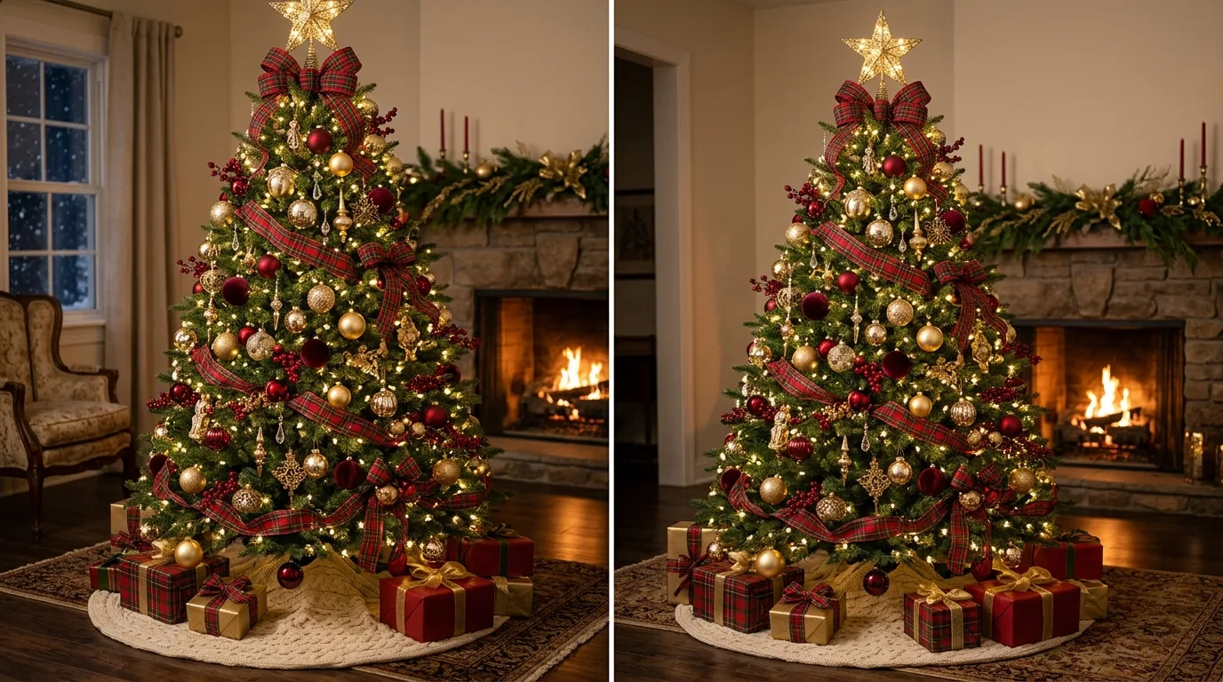 Luxe Christmas mantel with equestrian-inspired decor and rich greenery.