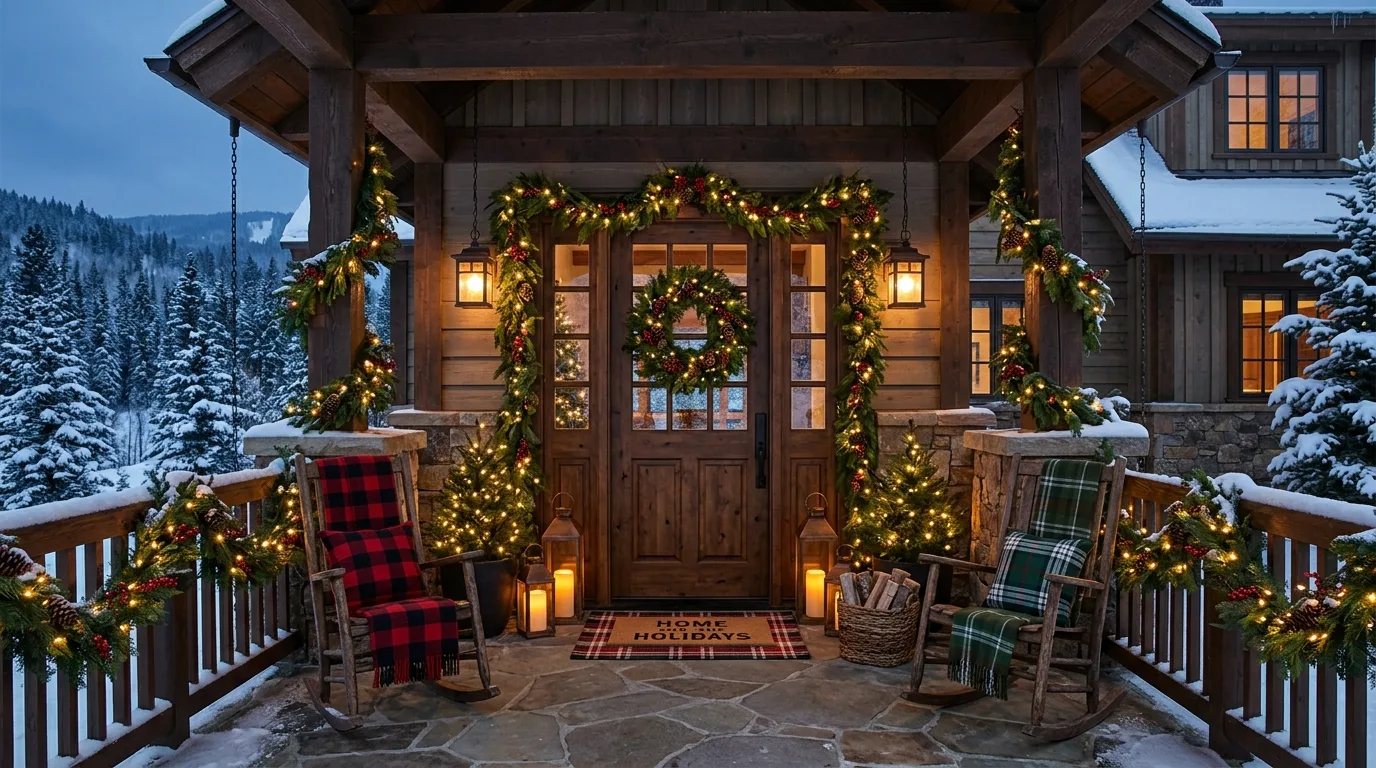 Holiday stockings in plaid, velvet, and textured fabrics styled for Christmas.