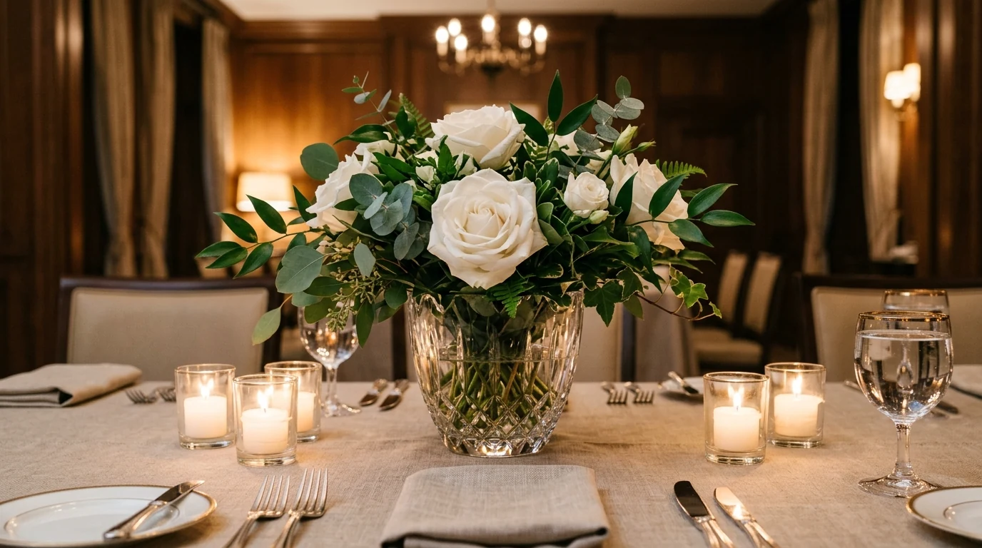 Elegant stunning dining centerpiece styling for memorable meals.
