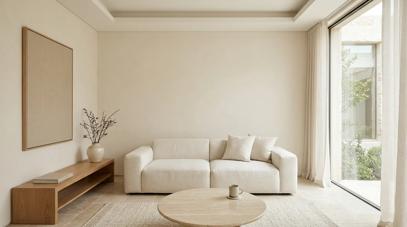 Sculptural curved furniture in a modern but cozy living room.