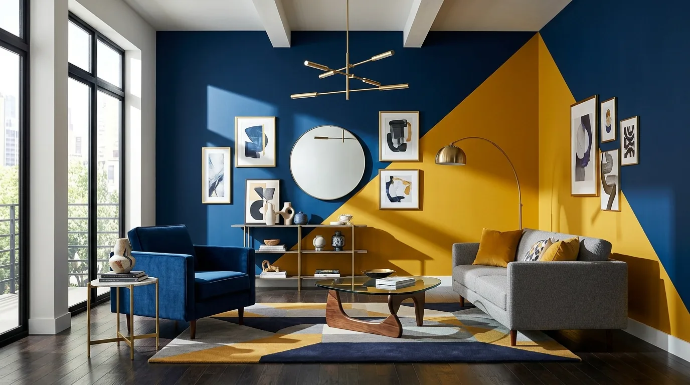 Interior with statement pendant lighting acting as a focal decor element.