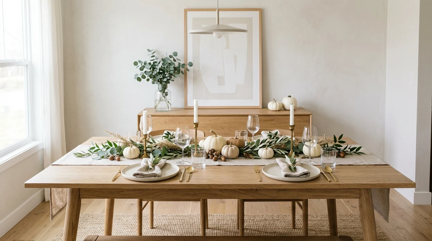 Thanksgiving porch decorated with pumpkins and lanterns for a grateful welcome.