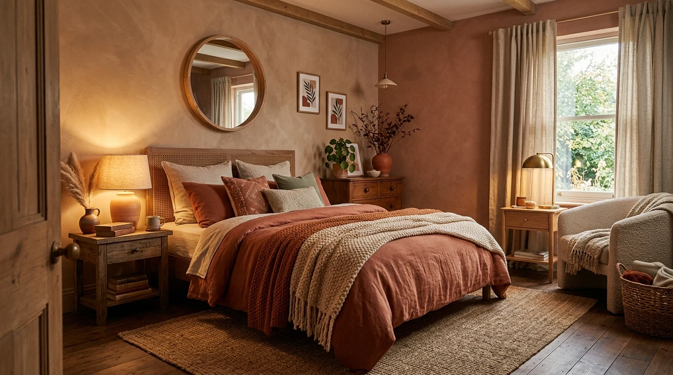 Sculptural curved furniture in a modern but cozy living room.