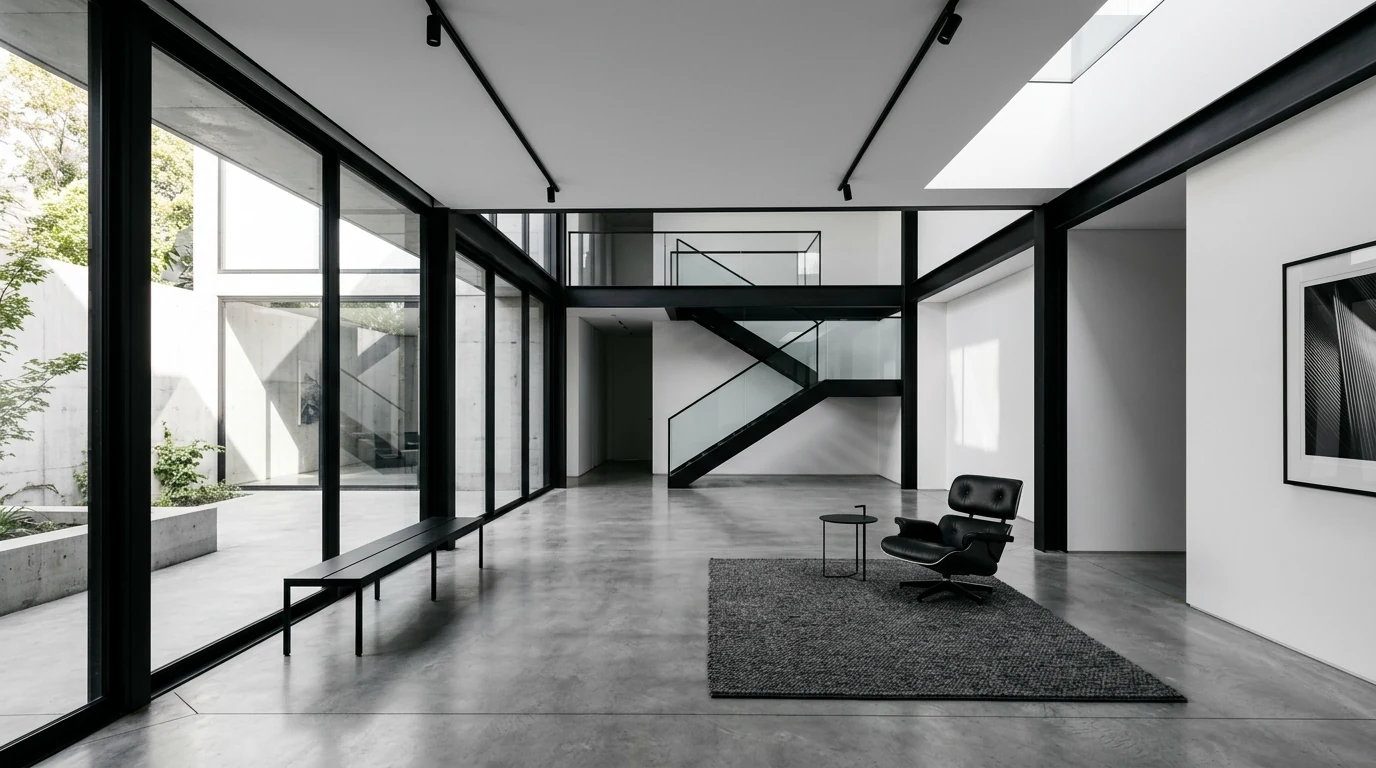 Interior with statement pendant lighting acting as a focal decor element.