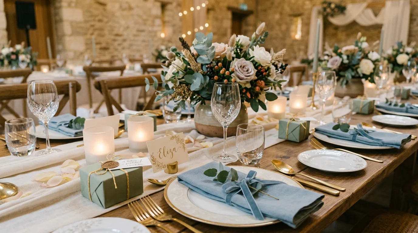 Galentines dinner setup with candlelight and soft romantic decor.