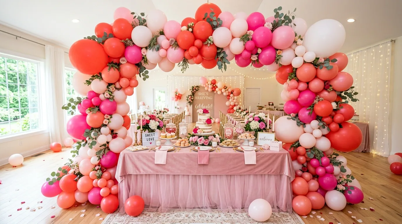 Valentines flower bar set up for a Galentines celebration.