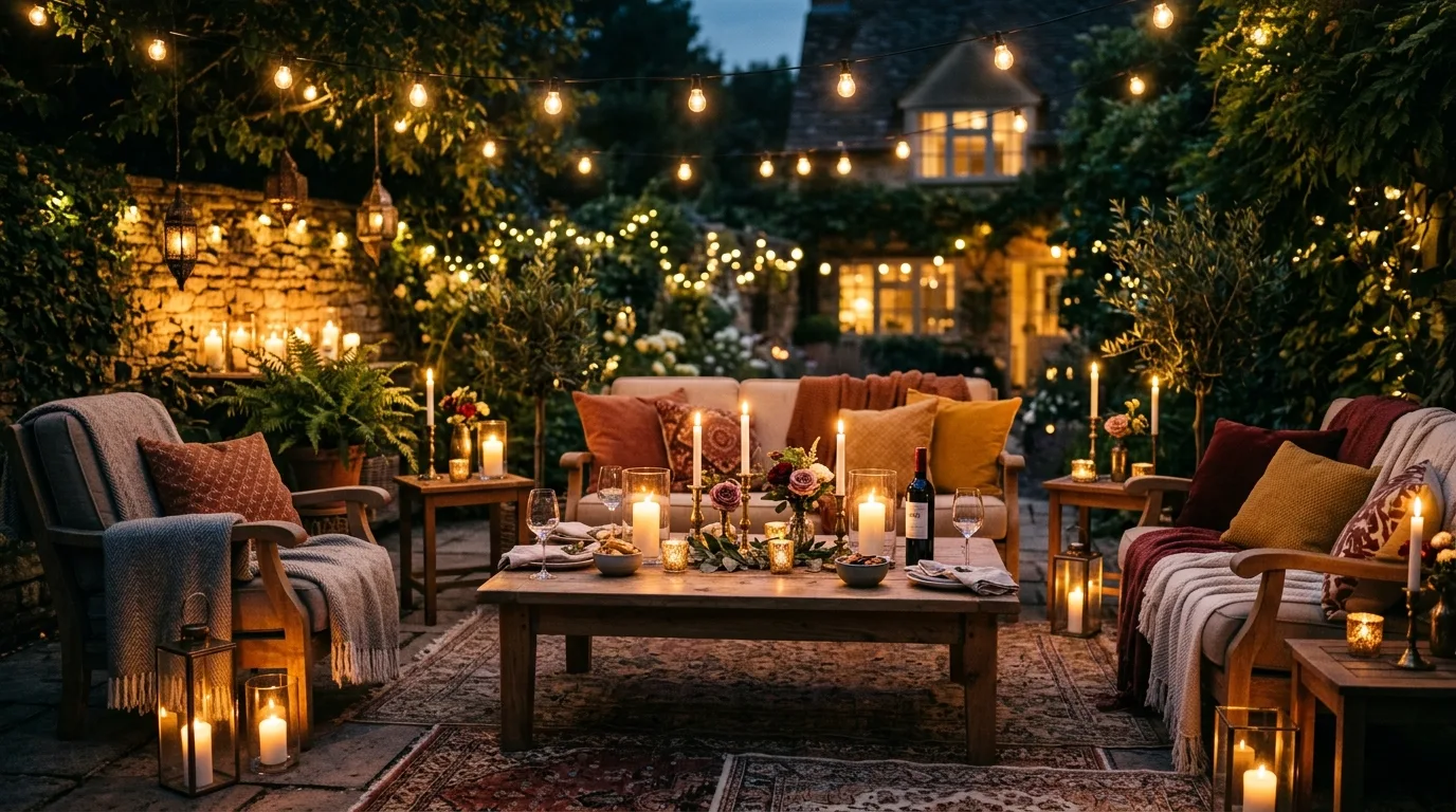 Galentines party table with coordinated cups, napkins, and tableware.