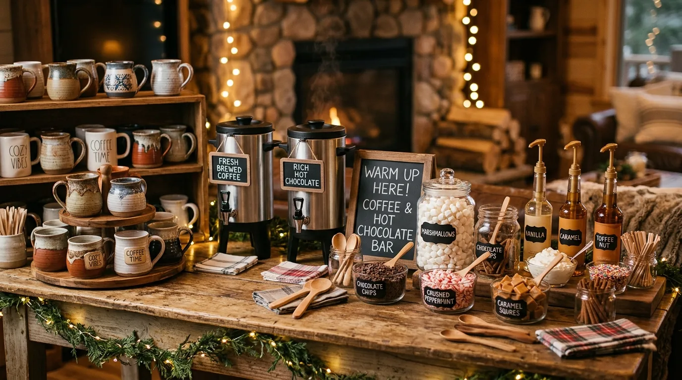Galentines indoor floor picnic with pillows, low table, and pink decor.