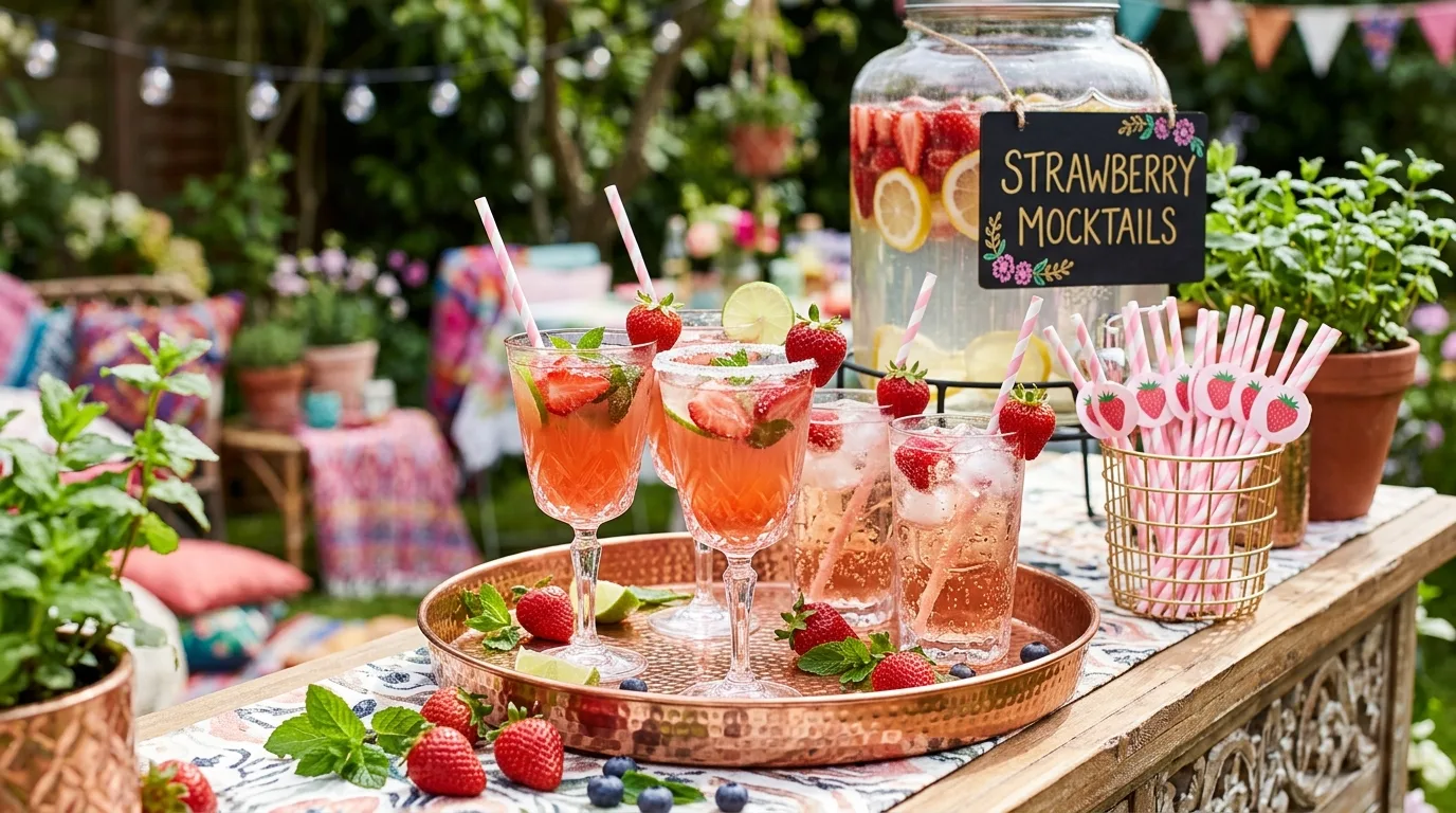 Galentines dinner setup with candlelight and soft romantic decor.