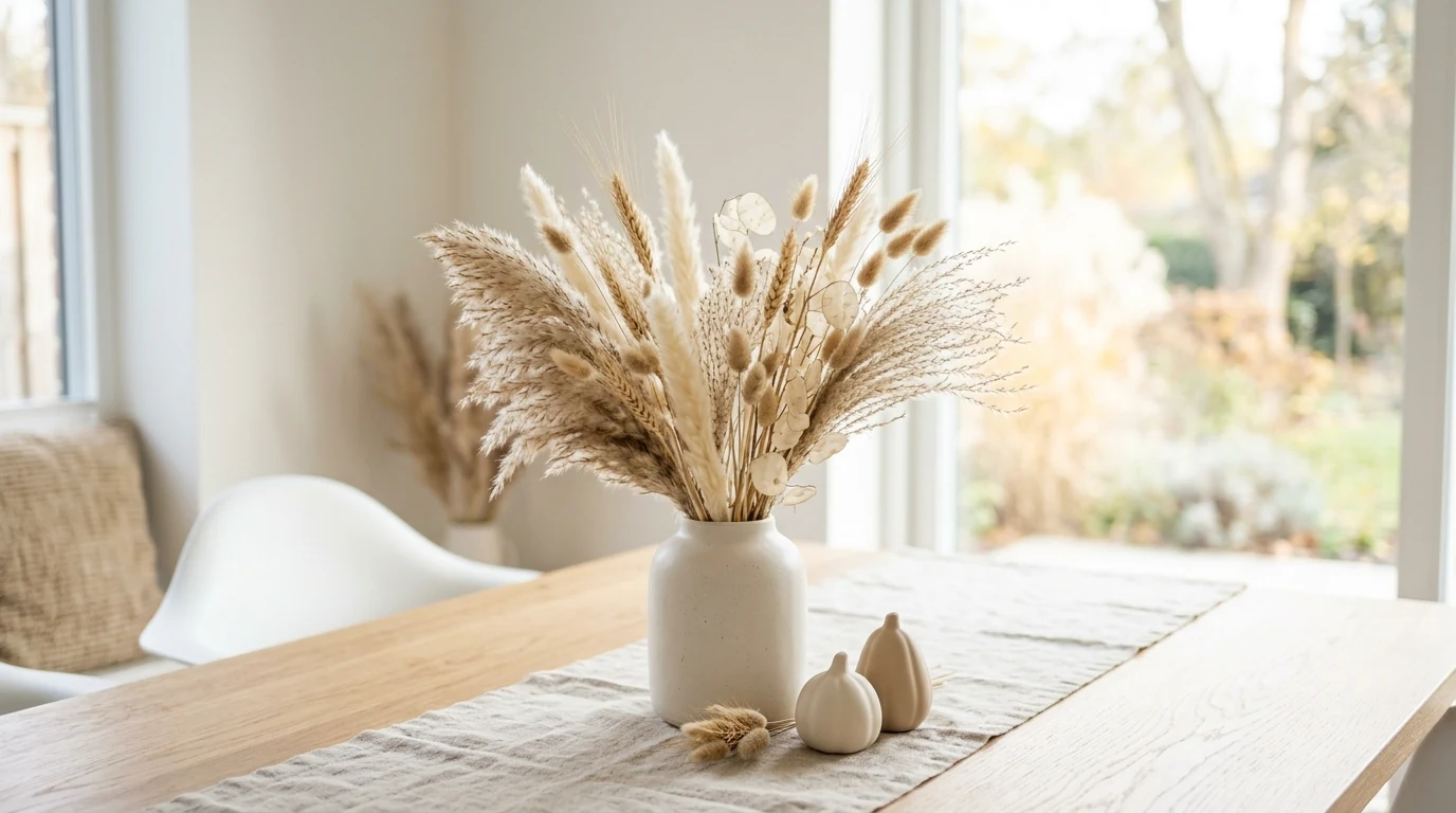 Autumn floral centerpiece in burgundy and rust tones for a harvest table.