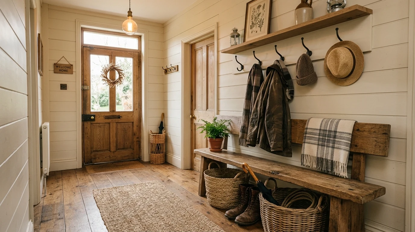 Entryway trend with a long runner creating visual pull.