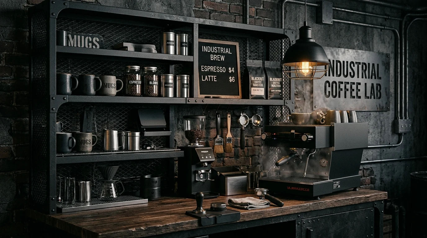 Stunning home coffee bar fully styled for a beautiful morning ritual.