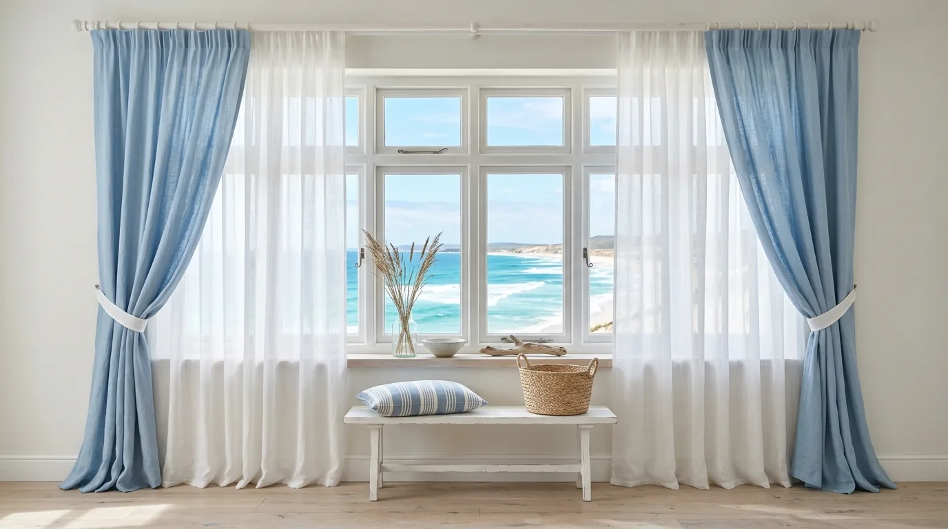 Modern room with minimal roller shades and a clean elegant window look.