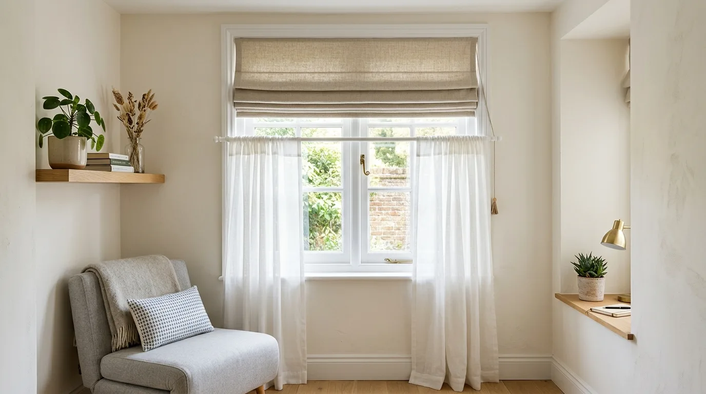 Elegant treatment for an arched window that highlights the architecture.