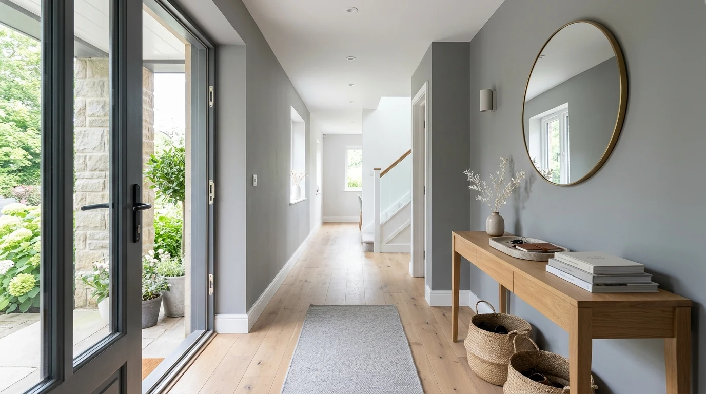 Modern room using soft color drenching as a 2026 interior trend.