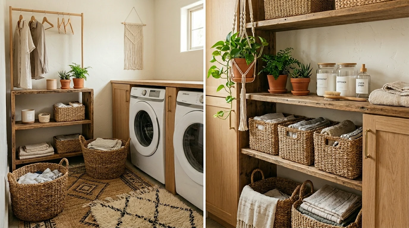 Organized laundry and mudroom combo with cubbies, hooks, and ample storage.