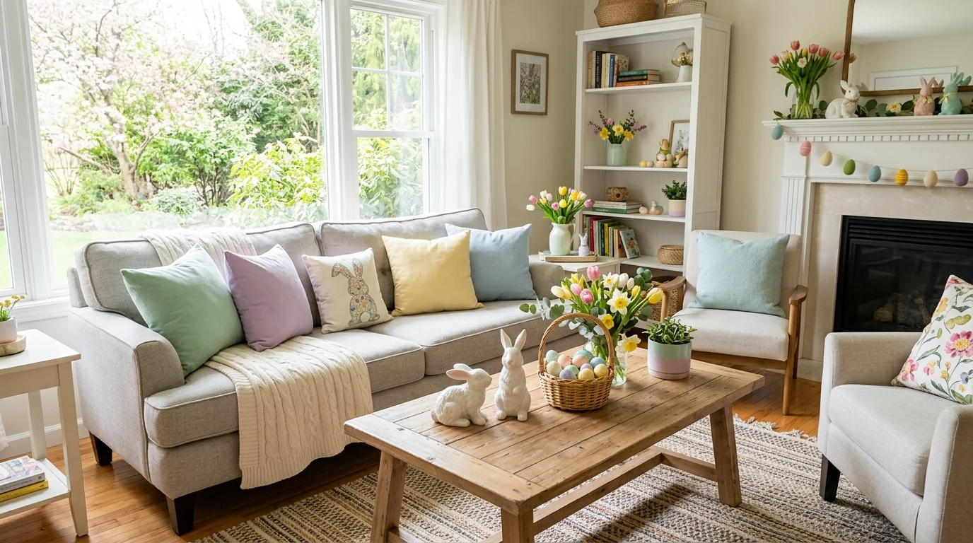 Playful Easter decoration ideas creating a cheerful hoppy home.