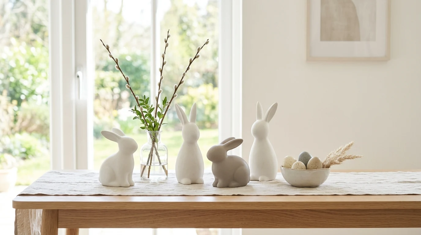 Easter centerpiece with moss, pastel eggs, and fresh natural spring styling.