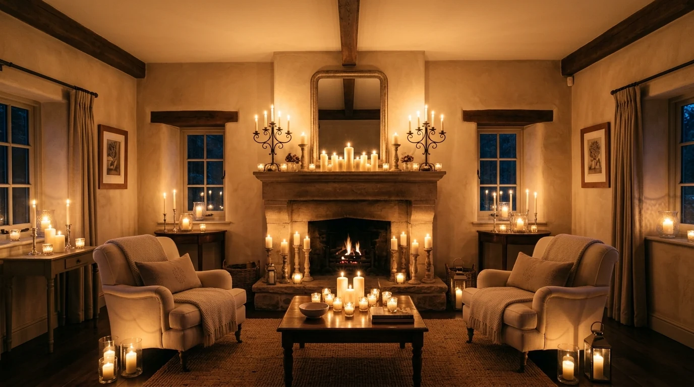 Love-filled Valentines home decor with a layered romantic palette and soft styling.