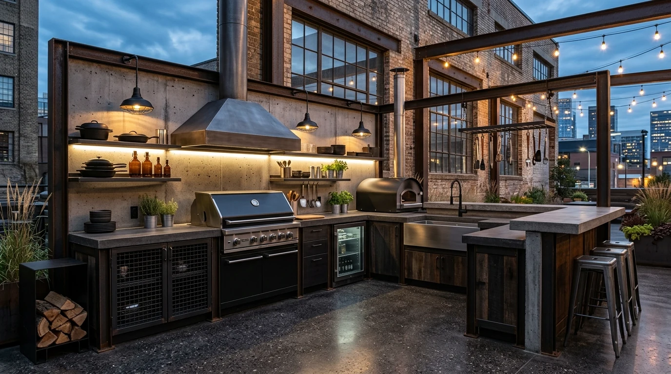 Sizzling outdoor kitchen design with a strong focal layout for entertaining.