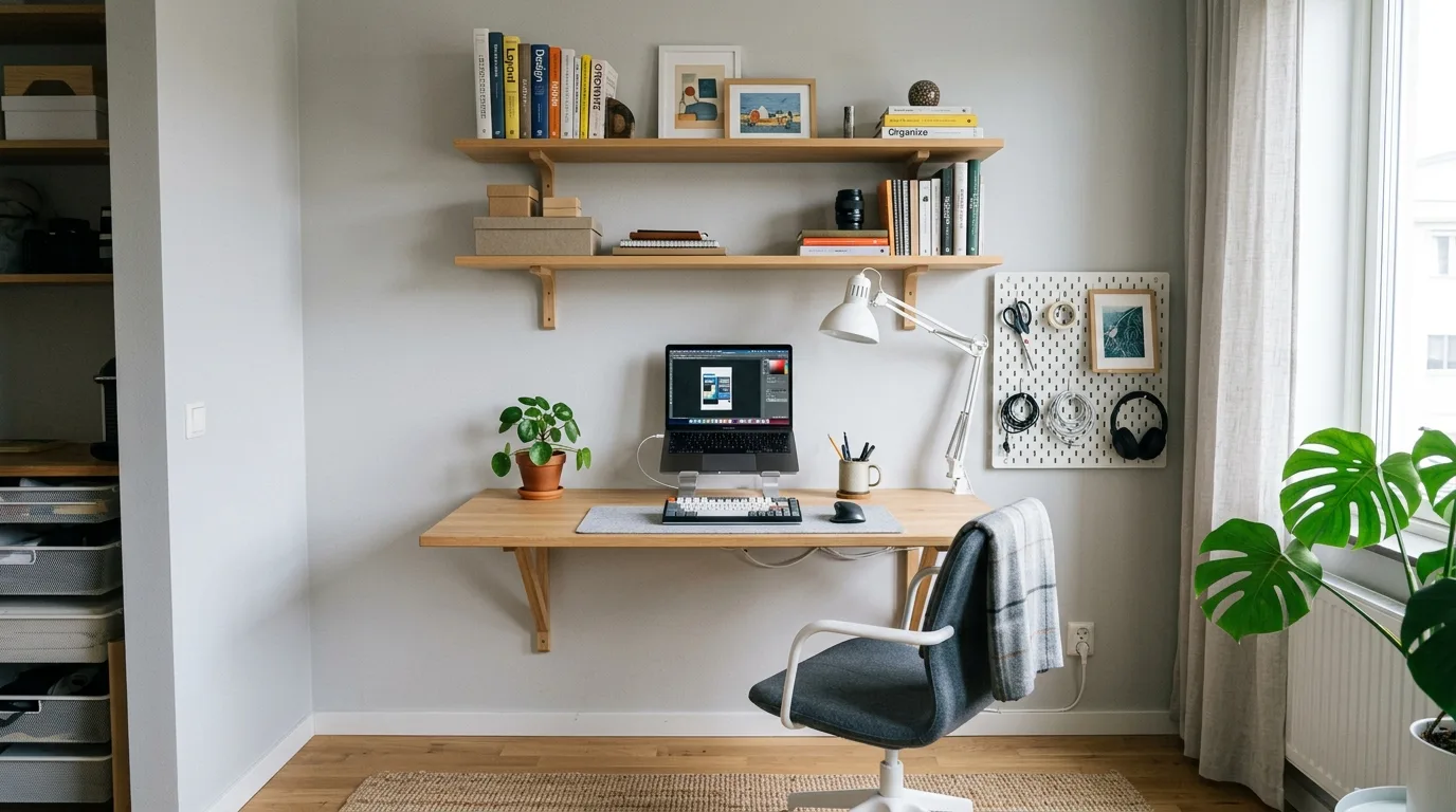 Studio apartment bed placed strategically along a quiet wall for better flow.