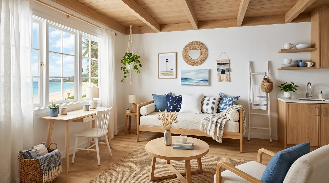 Studio apartment bed with under-bed storage maximizing small-space living.