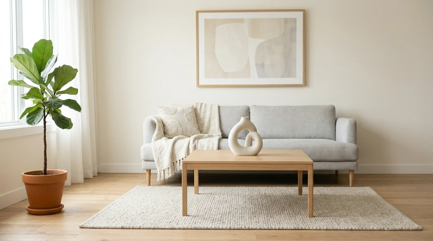Styled coffee table with stacked design books and decorative objects.