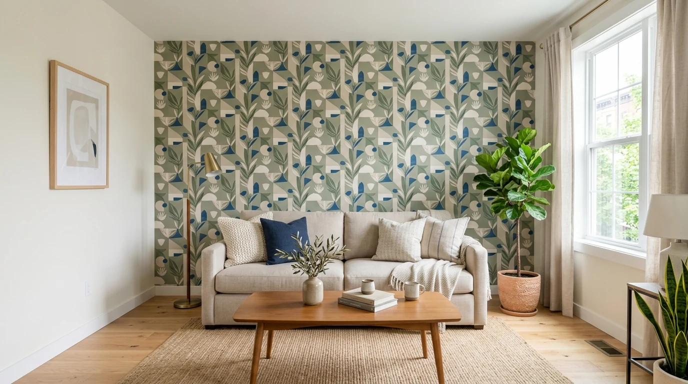 Temporary rent-friendly home upgrade in a personalized interior.