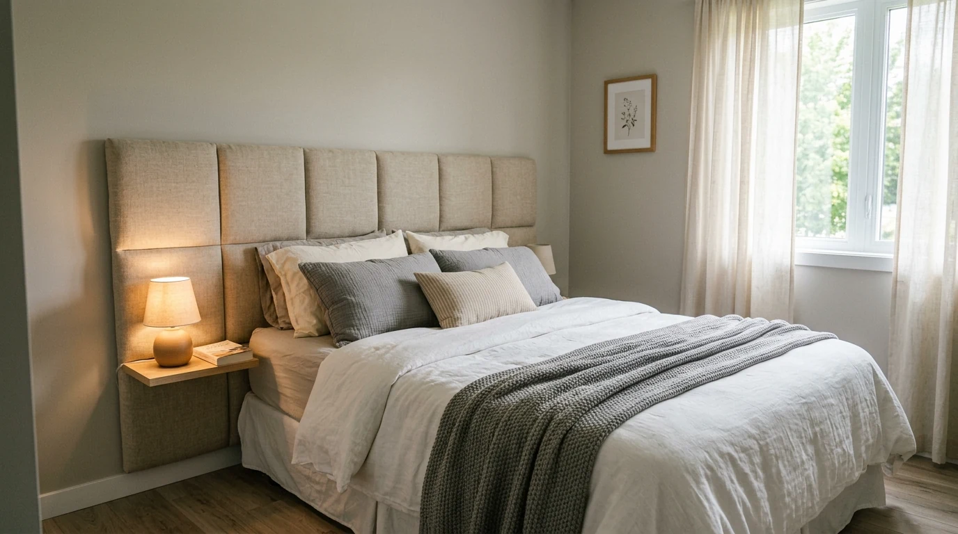 Rent-friendly home upgrade with a large area rug covering dated flooring.