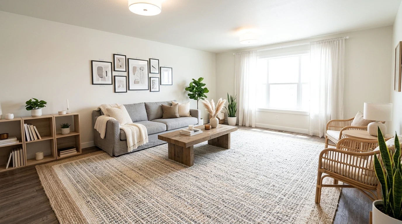 Rental kitchen upgraded with a peel-and-stick backsplash.