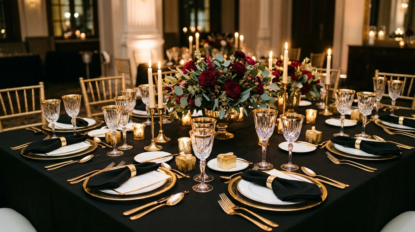 Home New Years Eve bar area with a festive balloon wall backdrop.