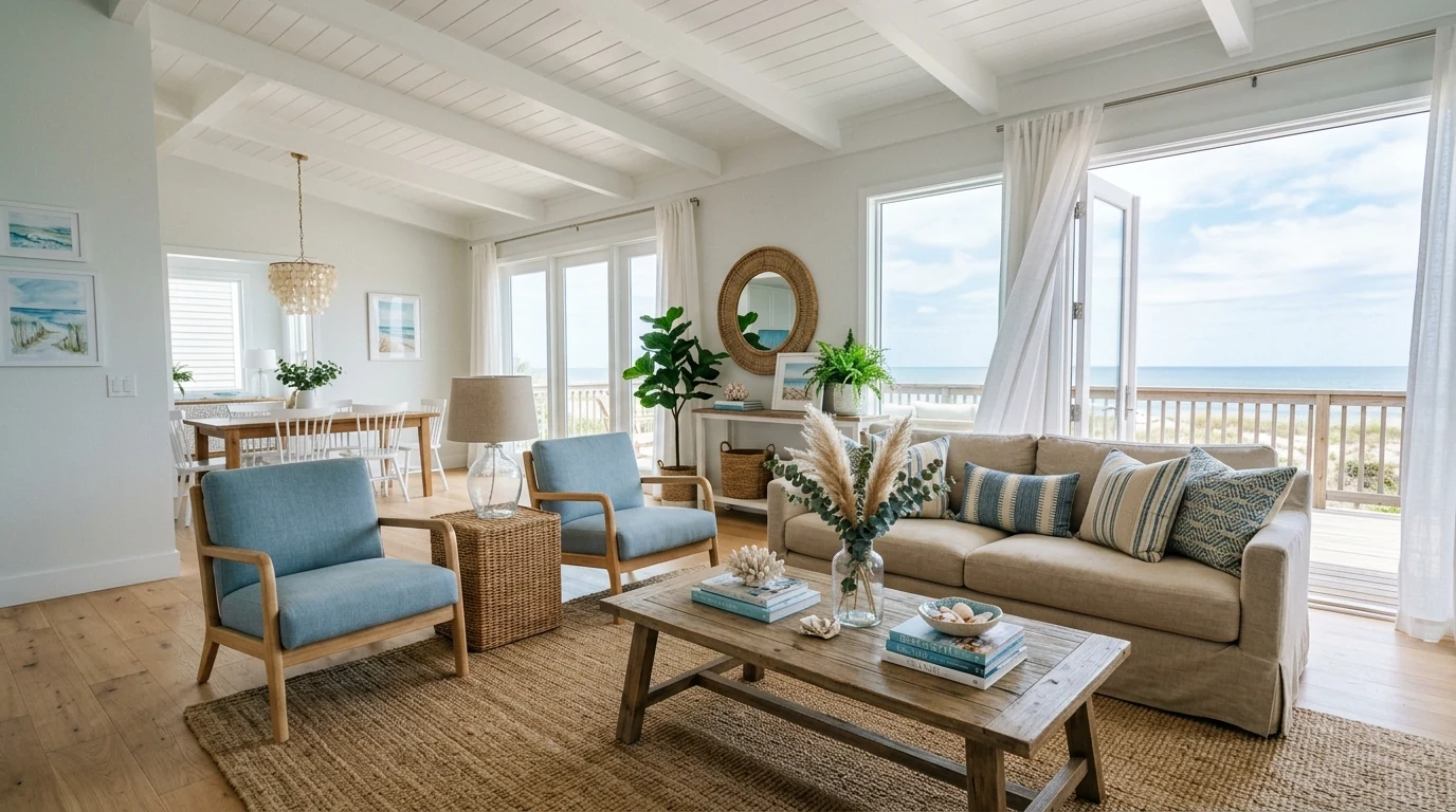 Trendy interior design color approach using accent ceilings and color blocking.