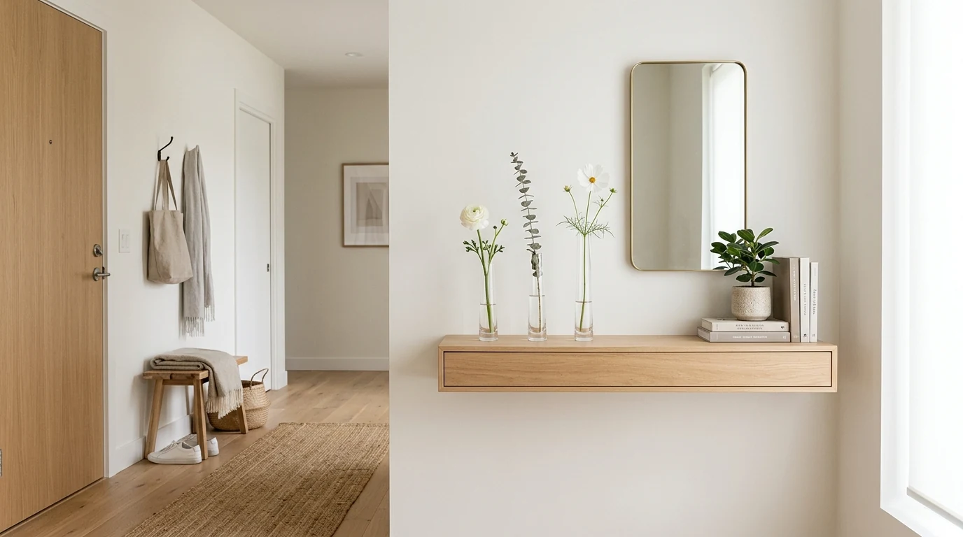 Vibrant ranunculus arrangement styled on a coffee table.
