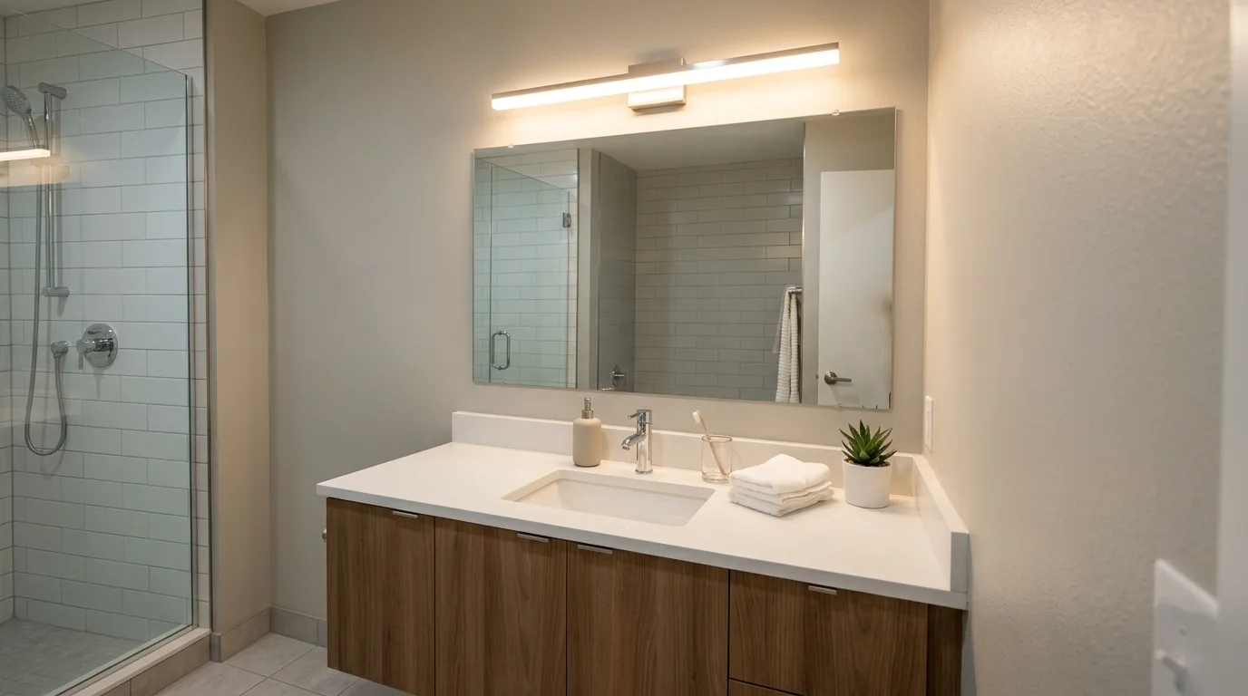 Bathroom DIY refresh focusing on grout cleaning and new caulk lines.