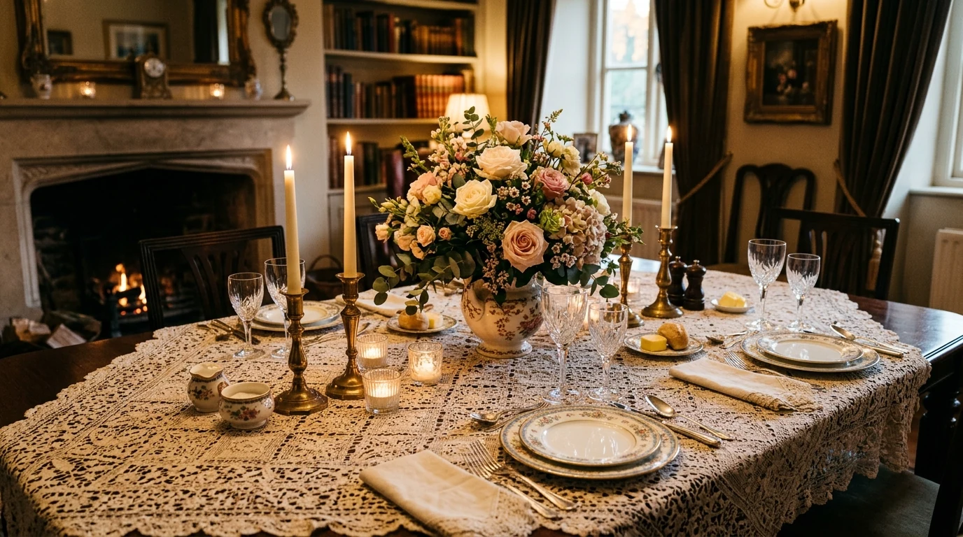 Soft whimsical room styling with a doll-like storybook aesthetic.